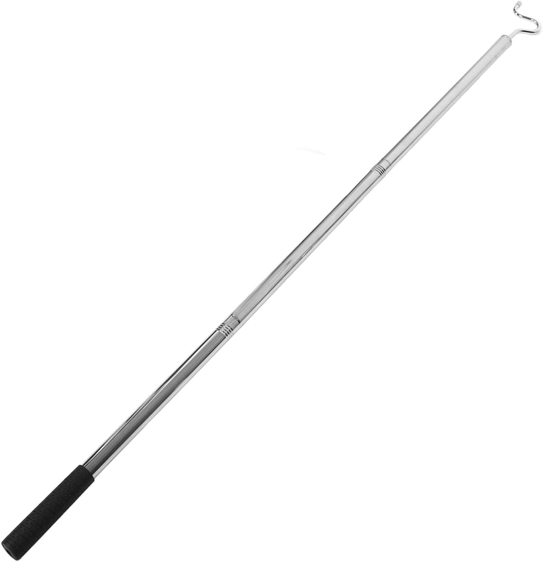 VICASKY Clothes Hook Pole with Handle, 52.75" Stainless Steel Closet Clothes Hanger Reaching Hook for Hanging Closet Lights Plants