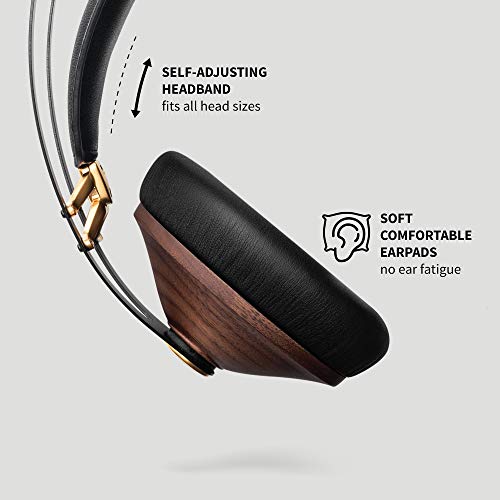 Meze 99 Classics Walnut Gold | Wired Over-Ear Headphones With Mic And Self Adjustable Headband | Classic Wooden Closed-Back Headset For Audiophiles #TOP4