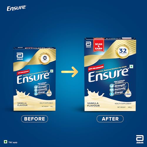 Ensure Complete, Balanced Nutrition Drink For Adults 400g, Vanilla Flavour, Now With A Special Ingredient HMB And 32 Essential Nutrients To Help... - Image 5