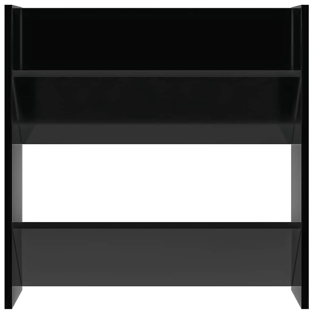 Armoires à Chaussures Murales Lot de 4, Meuble de Rangement Suspendu Noir Brillant avec 2 Compartiments Basculants, Bois d'Ingénierie, 60 x 18 x 60 cm pour Entrée et Couloir