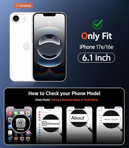 FNTCASE for iPhone 17e/16e Case Clear: Magnetic Phone Cases with Screen Protector Compatible with Magsafe Anti Yellowing Shockproof Protective Transparent Cell Phone Cover (A-Clear) - Image 3