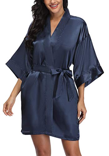 Image of Giova Women Bridal Robe for Bride and Bridesmaid Getting Ready Wedding Party Bathrobe