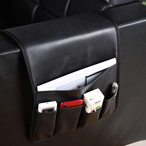 ZHXY Armlehnen Organizer Couch Organizer Bett Organizer Leder Sofa Couch Stuhl Armlehne Organizer,Magazin Rack,drapiert über Sofa,Couch,Liege Armlehne für Fernbedienung,Handy,Buch Cover