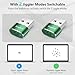 AUEDROT Mouse Jiggler Undetectable Metal USB Mouse Mover with Switch Button, Automatic Mini Mouse Shaker with 2 Jiggle Modes, Driver-Free, Plug and Play, Keep Computer/Laptop Awake, Green, 2 PCS