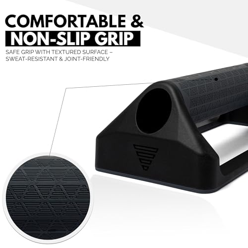 GORNATION Push Up Handles, Push Up Bars with Non-Slip Base for Calisthenics, Home & Outdoor Workouts, Lightweight, Durable Push Up Stands with Ergonomic Grip for Strength Training (Grey) - Image 2