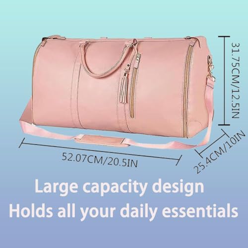 Velouette Mochila De Viaje Carry on, Wrinkle-Free Large Capacity Weekender Tote, Waterproof Durable Travel Duffel for Men & Women (Pink)2
