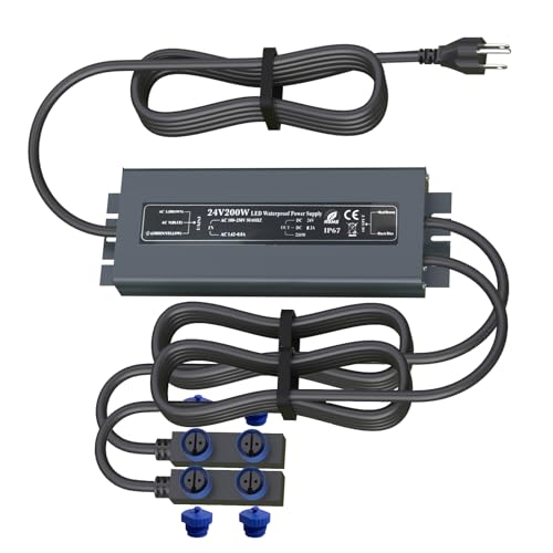 Premium Weatherproof Power Supply for Philips Hue Outdoor Lighting4 Output Connect Multiple Hue Outdoor Low Voltage Lights up to Total of 200W - Requires Hue Bridge