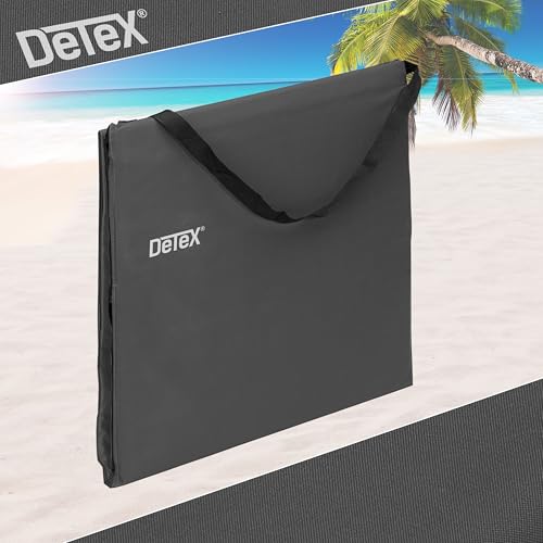 DETEX® 2X Strandmatte mit Rückenlehne Gepolstert Anthrazit Sonnenliege klappbar UV-beständig Tasche Reißverschluss Kissen Tragegurt Garten Camping Picknick Liegematte 158x56cm