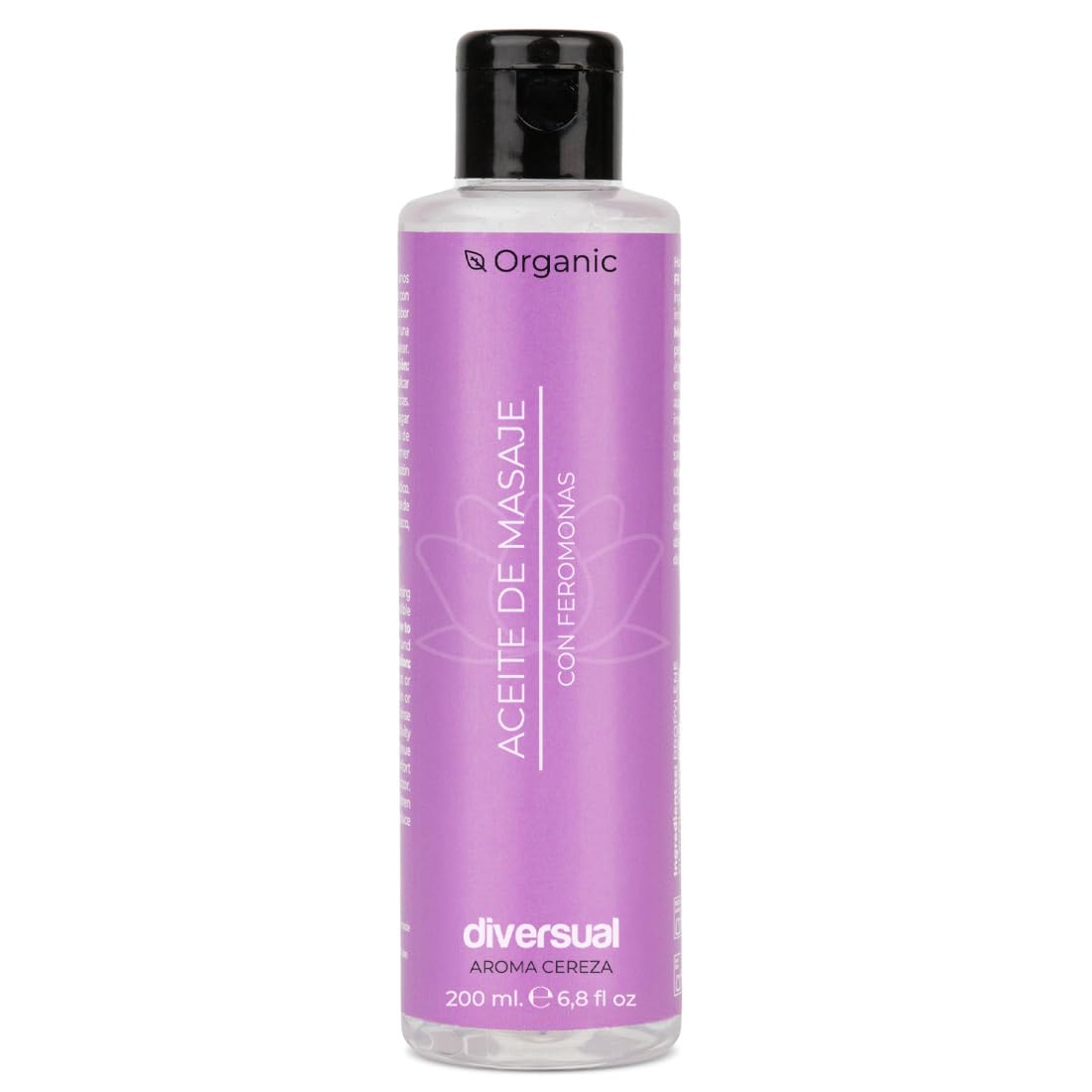 Aceite de Masaje Gominola con Feromonas, Comestible, Hidratante, Vegano (200 ml)