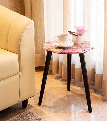 Image of UHUD CRAFTS Marble Design Table | Wooden Side Table for Bedroom & Living Room | Coffee Table & End Table for Your Office & Living Room Decor