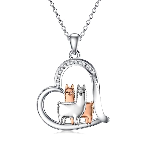YFN Llama Necklace Sterling Silver Alpaca Pendant Necklace Llama Jewelry for Women Alpaca Lovers Gifts