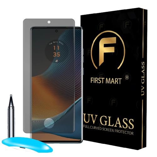 Image of FIRST MART UV Privacy Tempered Glass for Motorola Edge 50 Fusion | Anti-Spy 9H Curved Screen Protector, Edge-to-Edge, Case-Friendly | 1 Pack