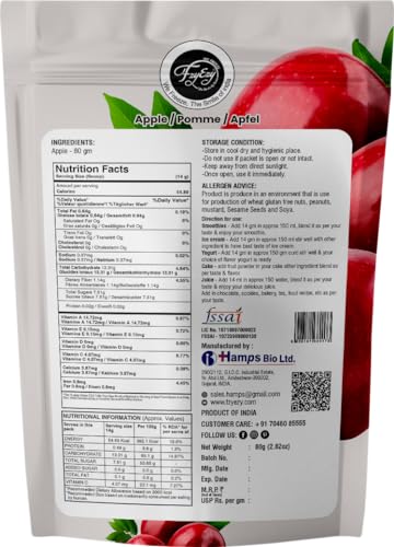 Image of FzyEzy Healthy Premium Freeze-dried Apple Fruit Slices | Free GMO | No Added Sugars, Preservatives, Artificial Flavors, Colors | Dehydrated | Pantry Groceries Perfect for Camping Vegan Healthy & Survival Travel Friendly Ready to Eat Snacks for Kids & Adults (Apple Slice | 80 gm)
