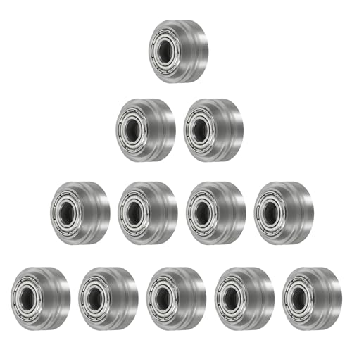 sourcing map 12pcs 3D Printer Wheels Small Slot POM Pulley Wheels Transparent-5mm