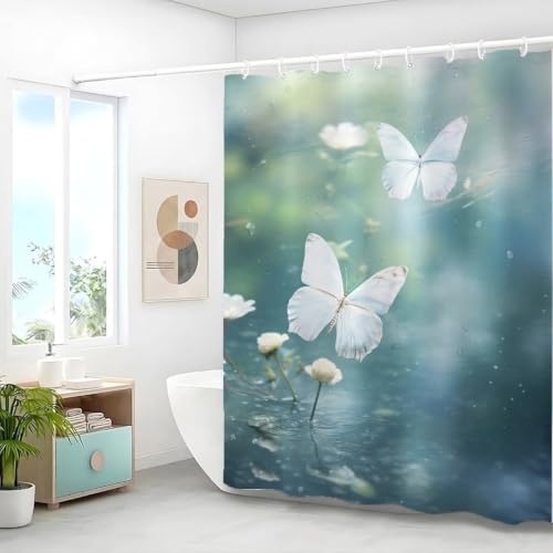Rideau de douche imperméable lavable avec ourlet lesté anti-collement
