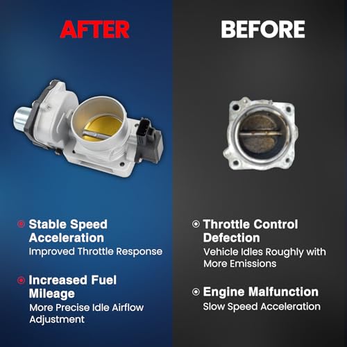 MOCA S20020 Throttle Body Assembly Fit 2004-2010 for Mercury Mountaineer V6 4.0L & 2010-2019 for Lincoln MKT V6 3.5L & 2010-2019 for Ford Flex V6 3.5L & 2006-2016 for Ford E-350 Super Duty V8 5.4L