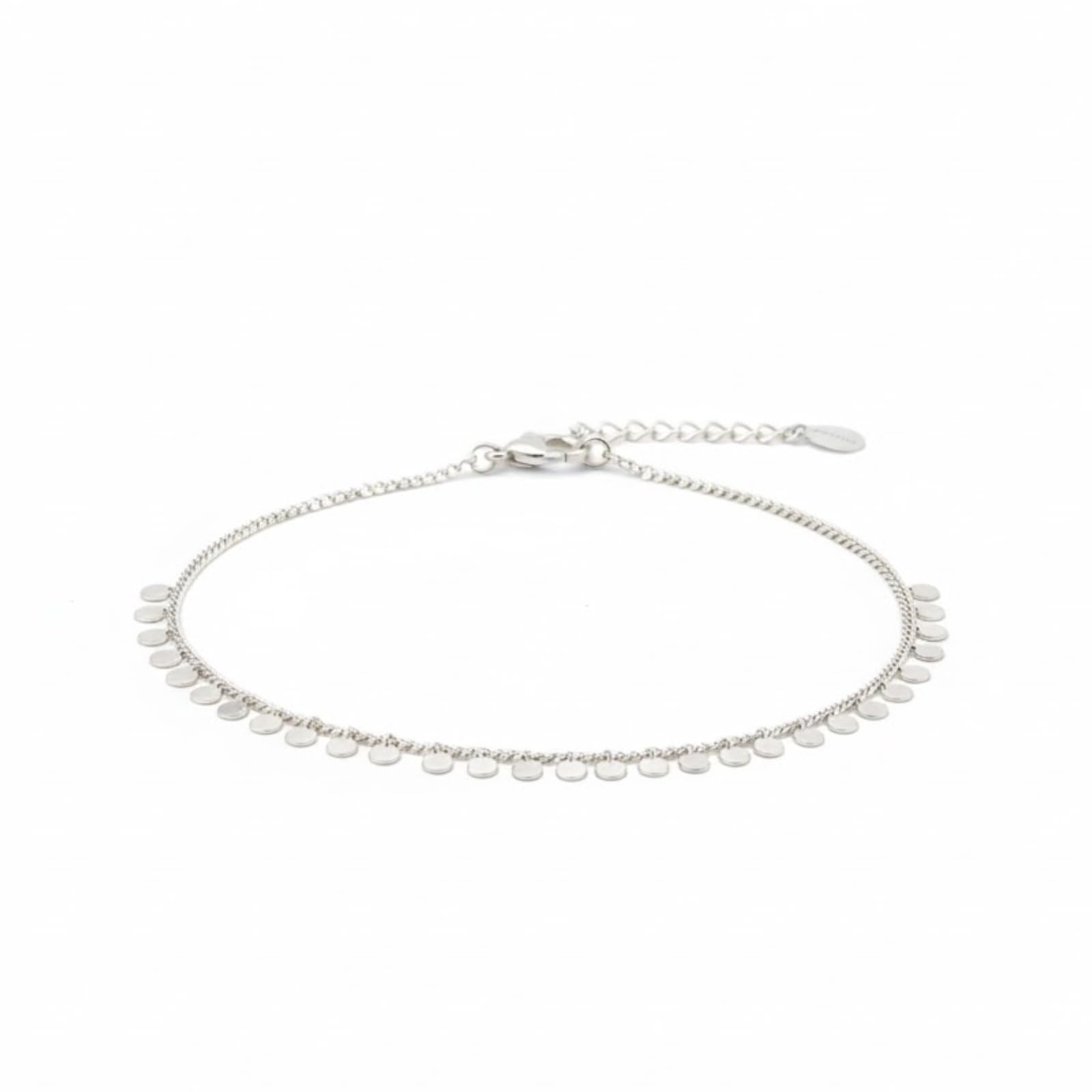 zarkan 925 Hallmark Silver Gurmet Chain Round Sequin Pair Anklet-picture-39