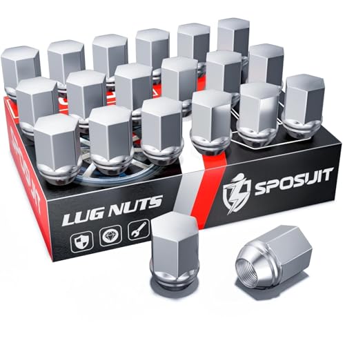 Image of Sposuit M14x1.5 Lug Nuts - Replacement for 2012-2018 RAM 1500. 2019-2024 RAM 1500 Classic - OEM Factory Style Closed End Chrome Lug Nut(20 Pcs)