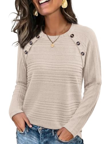 Sampeel Womens Tops Long Sleeve Shirts Lightweight Sweaters Fall Outfits