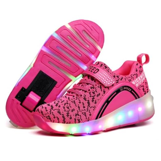 SDSPEED Kids Roller Skate Shoes with Single Wheel Shoes Sport Sneaker LED