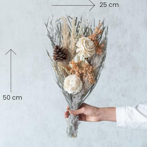 Image of Silver Dawn Bunch | Natural Dried Flower | Eco-Friendly Flowers for Home, Office, Bedroom, Table Decoration and Craft Items Corner (Without Vase Pot)