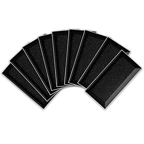 ENCOFT 27 Piezas Adhesivo para Azulejos Rectangular en PVC Efecto 3D Pegatinas de Baldosas Azulejos Autoadhesivo Impermeable para Cocina Baño Color Sólido Negro 20x10cm