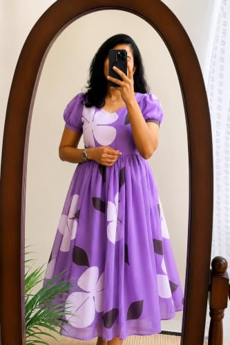 Image of Georgette Maxi Dress for Women & Girls Stylish Long Midi Dress for Casual Party & Fashion Look