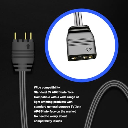 Ouitble Controlador ARGB de 5 V y 3 pines Múltiples modos de iluminación Controlador de ventilador RGB manual Controlador de barra de luz de alimentación SATA para ventiladores de - imagen 2