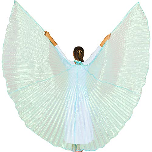 Danzcue 360 Degree Worship Isis Wings, Iridescent Neon Turquoise, M-L-Adult by Danzcue - Used condition - US$25.33