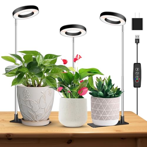 Kullsinss 3.5in Halo Plant Lights for Indoor Growing, 48 LEDs Full Spectrum
