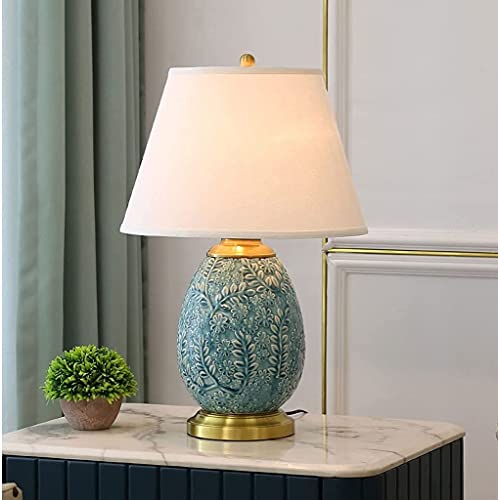 Lampe décoration maison traditionnelle céramique et cuivre pour table - 3