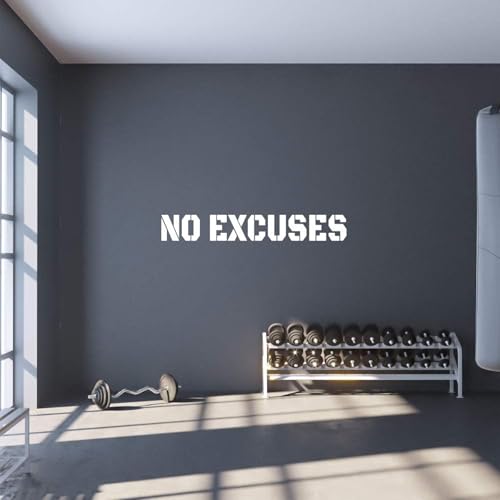Wasise Décoration murale de salle de sport – Décoration pour salle de sport à domicile, affiches de lettres « NO Excuses », panneaux d'art mural de...