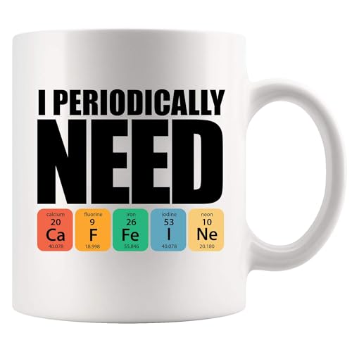 Panvola I Periodically Need Caffeine Science Gifts Chemistry Teacher Gifts From Students End Of Year Appreciation Gifts Coffee Lovers Moglie Mamma Papà Marito Collego Boss Tazza in ceramica 325 ml Panvola I Periodically Need Caffeine Science Gifts Chemistry Teacher Gifts From Students End Of Year Appreciation Gifts Coffee Lovers Moglie Mamma Papà Marito Collego Boss Tazza in ceramica 325 ml