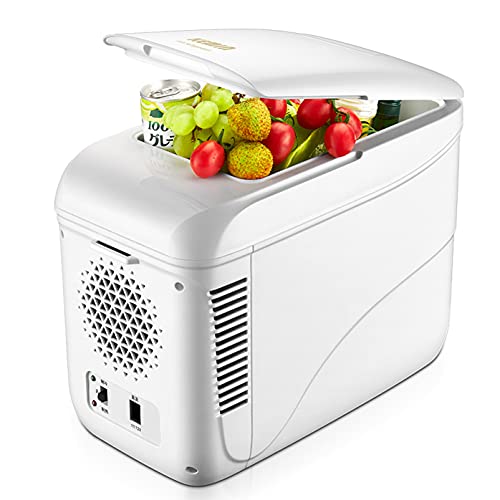 Mini refrigerador para automóvil, refrigerador portátil de 9 litros, mini enfriador y calentador para bebidas, cosméticos, maquillaje y cuidado de la piel, 12 V, estilo retro, negro, para do