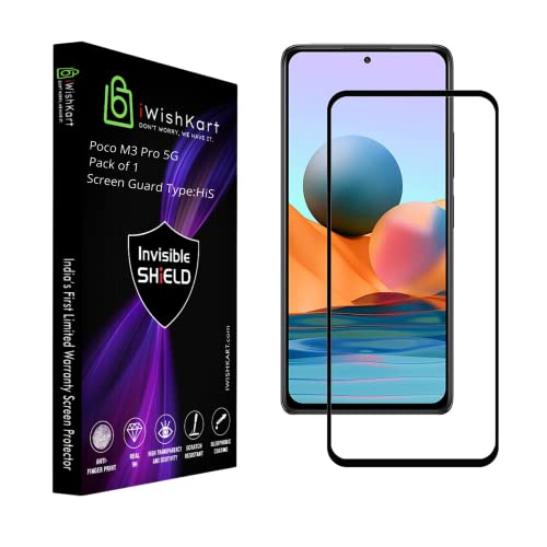 Image of Compitable with poco Tempered Glass [with warranty] screen protector guard Full Edge to Edge 9H Full Glue FHD with Easy Installation kit - Pack of 1 (Poco M3 Pro - HiS)