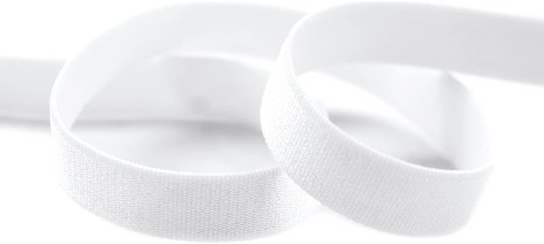 DIY PARK 10 Yards 5/8" 15mm Nylon Bra Strap Elastic Spandex Satin Band Shoulder Tape Underwear Lingerie Sewing Trim (White)
