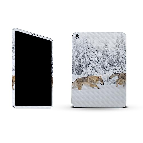 Image of MightySkins Carbon Fiber Skin Compatible with Apple iPad 10.9 inch 10th Gen (2022) Full Wrap Kit - Wolf Pack | Protective, Durable Textured Carbon Fiber Finish | Easy to Apply | Made in The USA