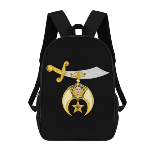 Shriners International Emblem Classic 17 Inch Backpack Travel Daypack Casual Shoulder Bag with Adjustable Strap for Men Women