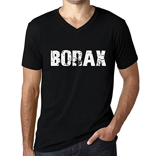 One in the City Hombre Camiseta Vintage V-Neck T-Shirt Borax Negro Profundo Texto Blanco