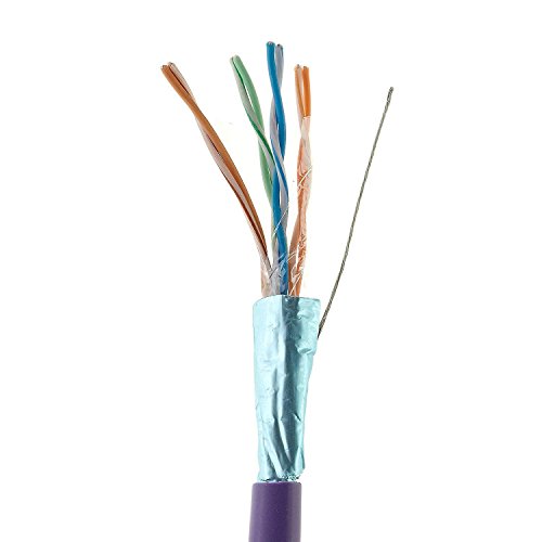 Image of InstallerParts (100 Pack Ethernet Cable CAT6 Cable Shielded (SSTP /SFTP) Booted 0.5 FT - Purple - Professional Series - 10Gigabit /Sec Network /High Speed Internet Cable, 550MHZ