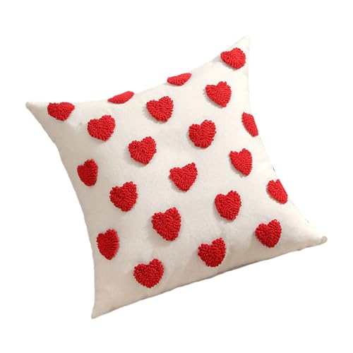 スロー枕カバー装飾ラブハートスクエア枕カバーソフトコットンウエストクッションカバーカップル用スローピローケース