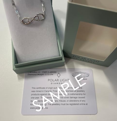 Image of Polar Light Signature Canadian Diamond Charm Bracelet in .925 Sterling Silver - Choice of Rolo or Paperclip Style Chain