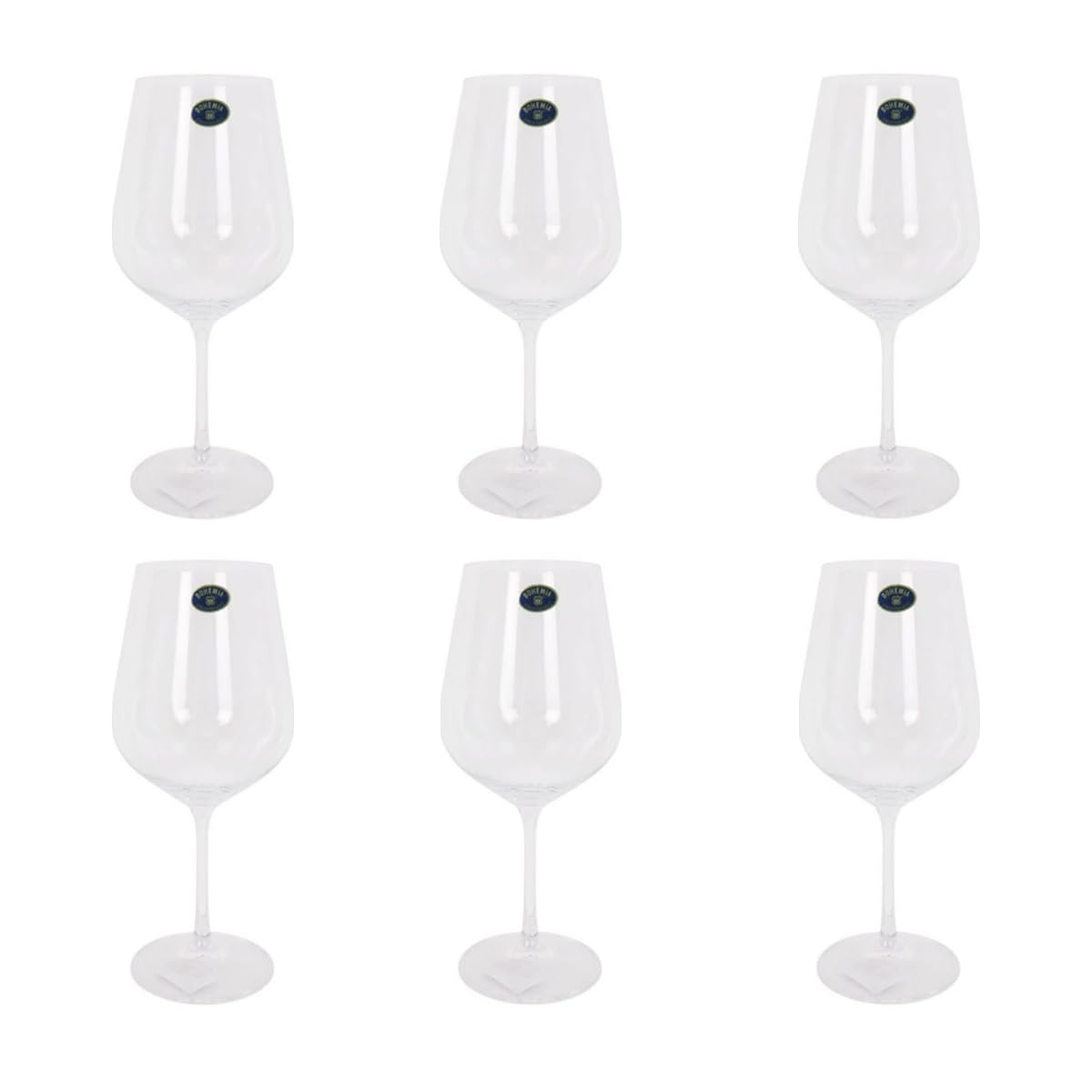CALLE DEL REGALO Copas de vino de cristal de Bohemia/Copas de cristal de Bohemia / 450 ml. / 6 copas de vino (6) / Regalos originales