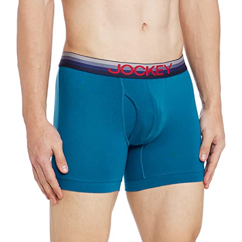 Image of Jockey ZN03 Men's Super Combed Cotton Elastane Stretch Solid Boxer Brief with Ultrasoft Waistband
