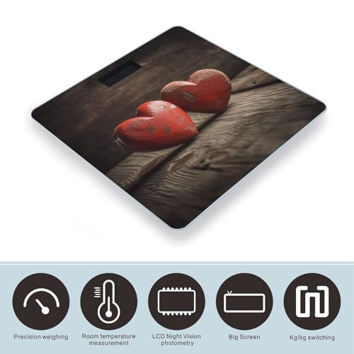 Báscula digital de baño con diseño corazón y vidrio templado miniatura 3