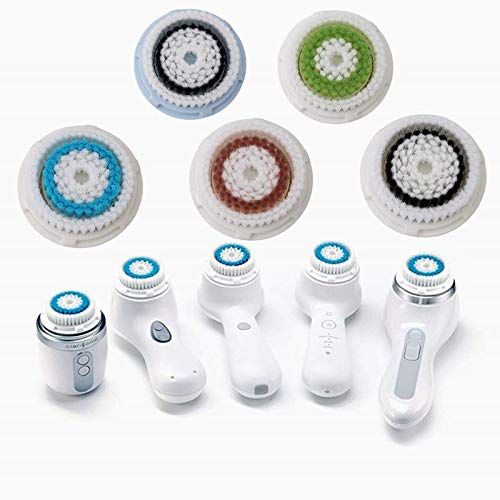 Compatible Replacement Facial Cleansing Brush Heads Replacements (2-Pack) (White Black)