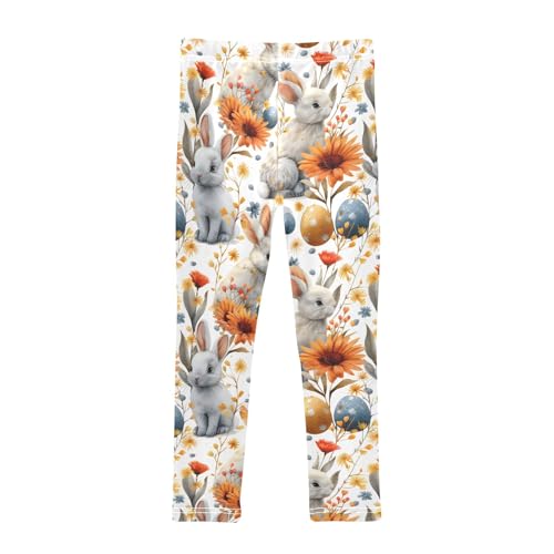 Egg Rabbit Tile Girls Leggings Athletic Pants Tights Stretch Bottom2