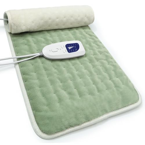 Image of Heating Pad Electric Heat Pad, Hot Heated Pad,Multiple Temp and Timer Settings,Suitable for Shoulders, Neck, arms, Abdomen, Back, Legs, etc (Sage Green, 24 inchX12 inch)