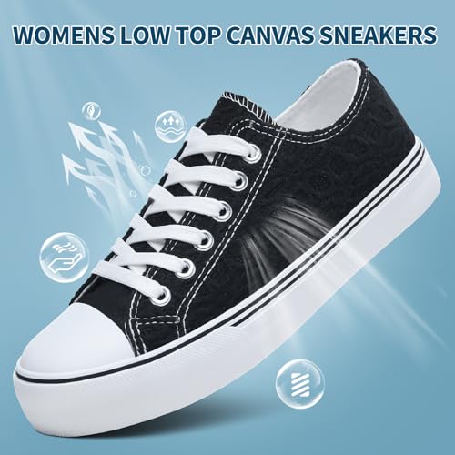 HYPOCRUTE Womens White Tennis Shoes Embroidered Flower Low Top Women Canvas Shoes Women’s Fashion Sneakers3