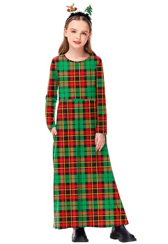 Image of Deerose Girls Maxi Dress Short Sleeve Casual Long Dresses with Pockets 5-14 Years